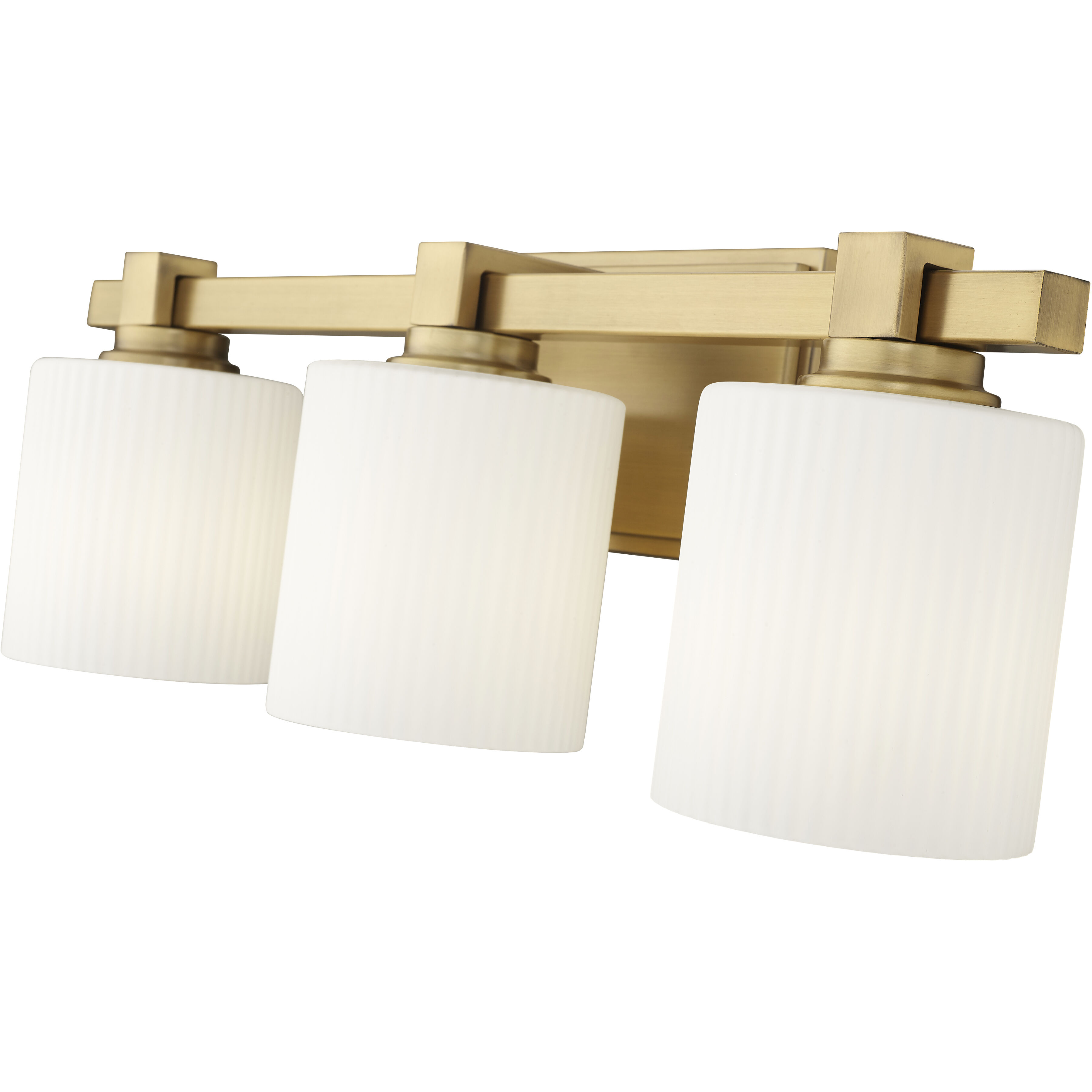 None 3 Light 22 inch Vintage Brass Bathroom Vanity Light Wall Light